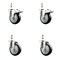 Service Caster 4 Inch 316SS Black Polyurethane 10mm Threaded Stem Caster Lock Brake, 2PK SS316TSTTL20S414-PPUB-BLK-M1015-2-S2 - alternate 1